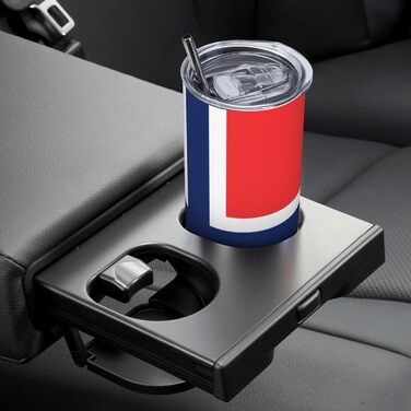 Кухоль з прямою трубочкою, дизайн норвезький прапор, друкований, дорожній кухоль, підходить для кемпінгу, офісу та дому, 590 мл