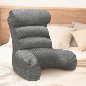 Подушка для читання зі спинкою для дорослих з підлокітниками. Знімний чохол, який можна прати. Зручна підтримка спини. Зручна для сидіння, читання або перегляду телевізора на підлозі чи дивані (темно-сіра)