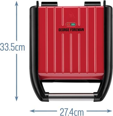 Розмір 24х17см - на 3 порції Compact Steel Red (для м'яса, риби та овочів, паніні та бутербродниці, зменшує до 42 жиру)25030-56 Компактний одинарний