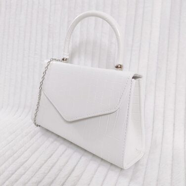 Сумка зі штучної шкіри з імітацією крокодилячої шкіри, для весілля, вечірки, святкової події, біла, середнього розміру