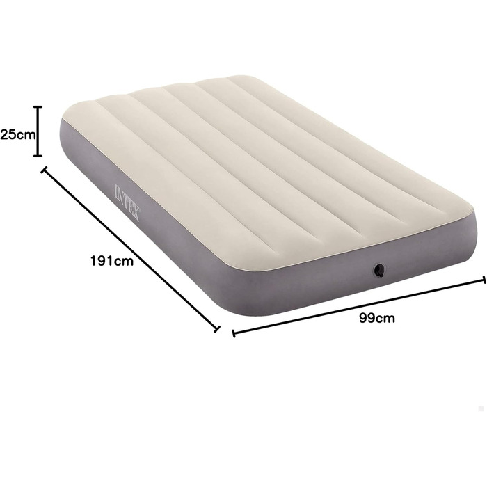 Надувний матрац Dura-Beam Single High з клапаном, підходить для 1 особи, ПВХ, різнокольоровий, 99x1925 см, 64101 -