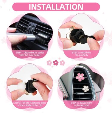 Автомобільний дифузор URAQT, 8 шт. Квітка ромашки Автомобільний освіжувач повітря Кліп Освіжувач повітря на виході Вентилятор Осві
