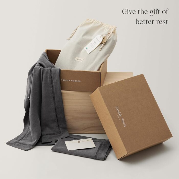 Комплект підковдри Double Stitch by Bedsure Linen Tencel Lyocell, м'який підодіяльник, двоспальний, стійкий, вологонепроникний, ох