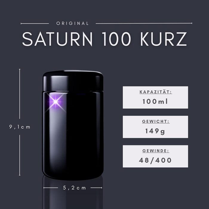 Елегантна скляна банка для зберігання ANCEVIA фіолетового кольору 100 мл (скорочена версія) набір із 3 предметів, герметичний контейнер для зберігання з кришкою Банки для зберігання Miron, скляні контейнери з кришками, наприклад, для спецій, насіння, чаю 