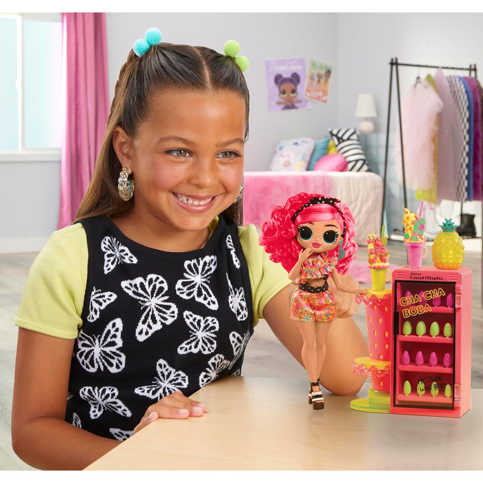 Сюрприз OMG Sweet Nails Fruit Shop Pinky Pops 15 сюрпризів, включаючи справжній лак для нігтів, накладні нігті, наклейки, блискітк