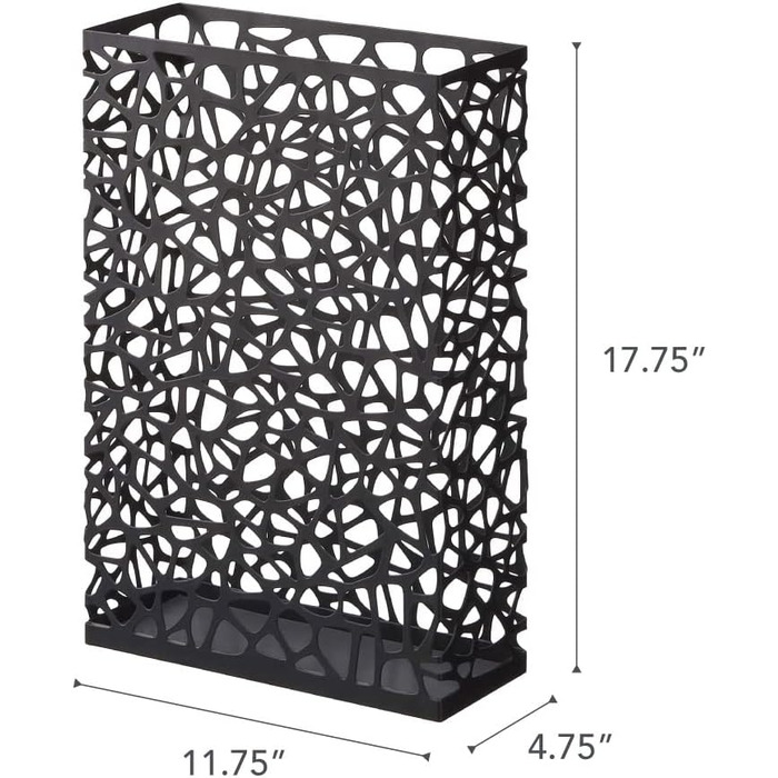 Підставка для парасольки Yamazaki 6324 NEST L, чорна, сталь, мінімалістичний дизайн, 30 x 12 x 45 см (ДхШхВ)