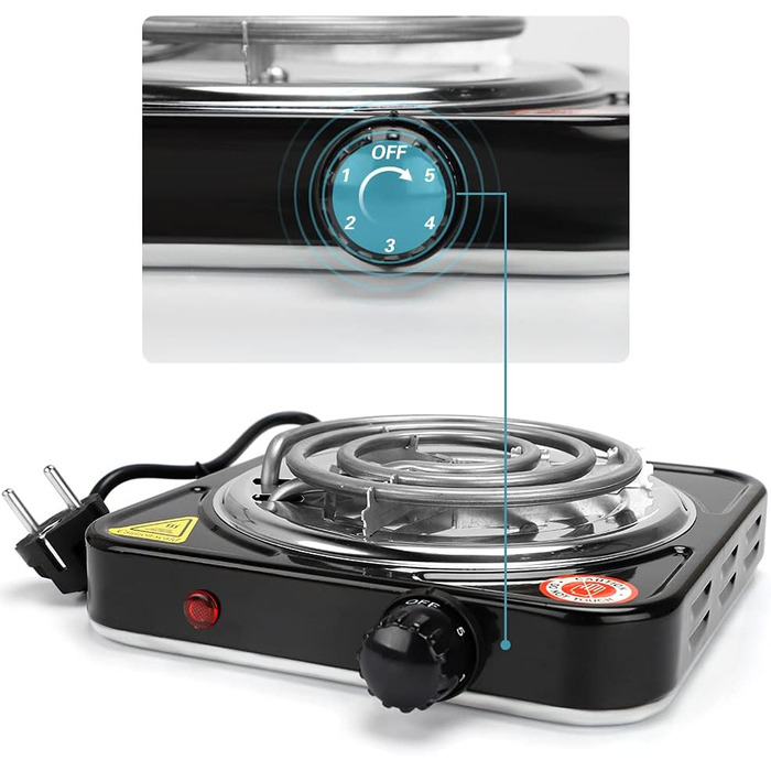 Електрична вугільна запальничка RANJIMA, електрична вугільна запальничка преміум-класу потужністю 1000 Вт для вугілля, електрична мобільна плита, нагрівальна пластинчаста пальник з вугільною сіткою для кокосового вугілля, бамбукове вугілля, чорне вугілля