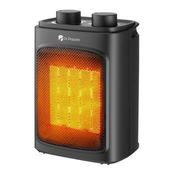 Невеликий електричний обігрівач, 1500 Вт з термостатом, 3 режими нагріву, швидкий нагрів PTC, портативний електричний обігрівач із тихим захистом безпеки для офісу, спальні, гаража, дому та з поворотною ручкою