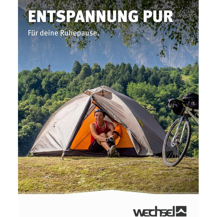 Зарядний пристрій для трекінгового намету Wechsel I Купольний намет для 2 осіб I Швидкорозкладний двомісний намет I Компактний та портативний I Ідеальний намет для кемпінгу, піших прогулянок та велосипедних поїздок на 2 особи