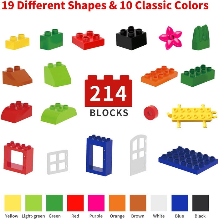 Конструктор burgkidz Великі блоки, 214 деталей