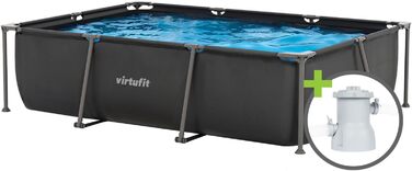 Прямокутний басейн VirtuFit Frame - Frame Pool - Frame Pool - 300 x 210 см - Включає фільтруючий насос і картридж - Швидке встановлення