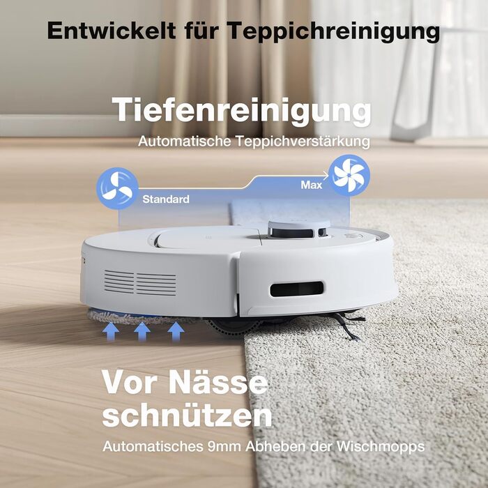 Універсальний вакуумний робот з функцією миття підлоги, потужність всмоктування 10 000 Па, технологія ZeroTangle 2.0, очищення кра