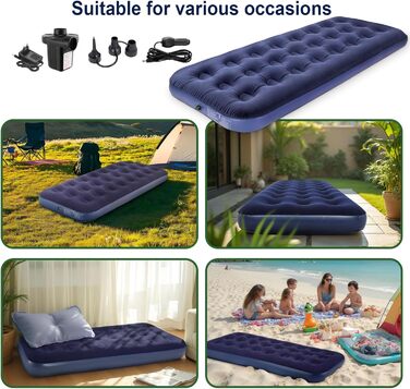 Комплект самонадувних надувних матраців Anesty, кемпінговий надувний матрац для 1 особи з вбудованим повітряним насосом, портативний надувний матрац, ідеально підходить для подорожей, активного відпочинку та гостей