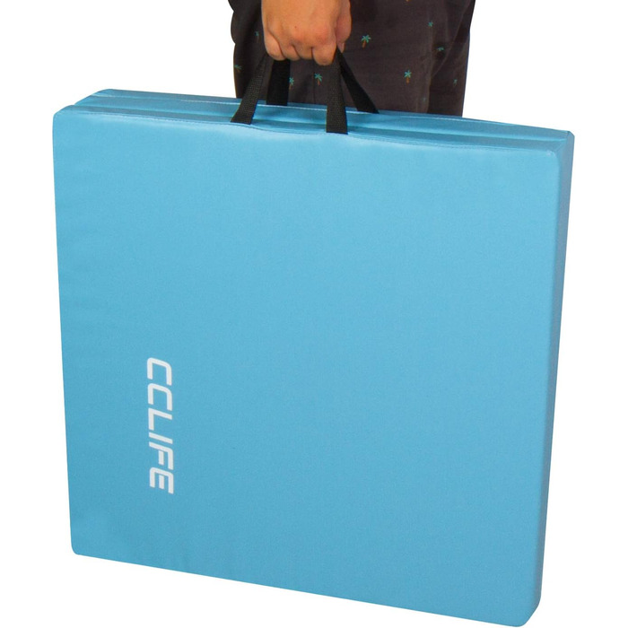 Складний м'який килимок для підлоги Гімнастичний килимок Килимок для фітнесу Гімнастичний килимок Нековзний спортивний килимок Ігровий килимок (3 елементи, світло-блакитний), 180x60x5