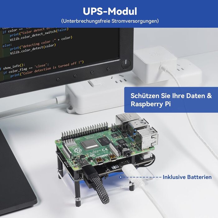 Блок живлення ДБЖ SunFounder PiPower Raspberry Pi, захист Raspberry Pi та SD, плата розширення Power Bank 5 В/3 А, сумісна з Raspberry Pi 4B/3B/3B/нуль 2 Вт/нуль Вт (батарея в комплекті)