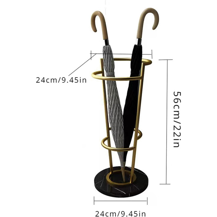 Підставка для парасольок для внутрішнього використання, металева підставка для парасольок з мармуровою основою для вхідної зони, окремо стояча підставка для парасольок для палиць і парасольок чорна/біла