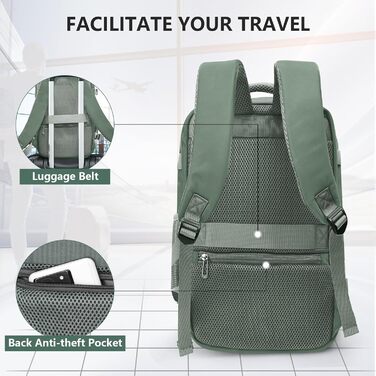 Ручна поклажа 40x20x25 для Ryanair - Рюкзак для ручної поклажі під сидінням, рюкзак для подорожей вихідного дня - Зелений