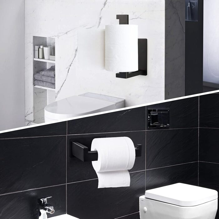 Тримач для туалетного рушника без свердління, тримач для туалетного рушника без свердління з нержавіючої сталі, самоклеючий для ва