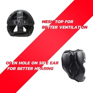 Боксерський шолом LangRay для дітей та дорослих, шкіряний боксерський шолом, захист обличчя для муай-тай, високе поглинання ударів з ідеальною видимістю та гарним поглинанням поту для бойових видів спорту, MMA, боксу, кікбоксингу, спарингу, розмір S, чорн