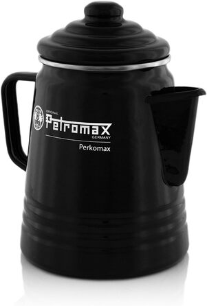 Емальований кавник Petromax Percolator 1,5 літра (чорний) на всіх типах печей, на вугіллі та решітках гриля Випуск найтонших ароматів від кави та чаю ароматний і насичений Чорний 1,3 літра