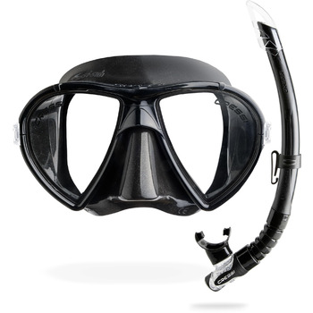 Маска для підводного плавання CRESSI Ocean Gamma для дорослих з окремими лінзами, силіконовим ущільненням, малим внутрішнім об&39ємом та комфортом, трубка для фрідайвінгу, підводного плавання, дайвінгу, набір для підводного плавання, чорний/чорний