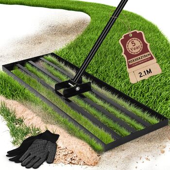 Гребінь-рівняльник для газону, інструмент для вирівнювання ґрунту, легке вирівнювання та догляд за газоном для саду, подвір'я, гольф-поля, 90x30x210 см