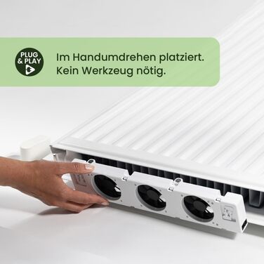 Вентилятор радіатора SpeedComfort з датчиком керування - Комплект Duo (2x) - Економія енергії до 22 - Підходить для теплових насосів - Кілька швидкостей - Тиха робота