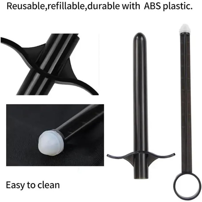 Запуск мастила Zooma, пусковий пристрій для мастила, шприц-аплікатор для мастила. Багаторазові шприци-трубки зі мастилом для анального та вагінального використання (чорний)