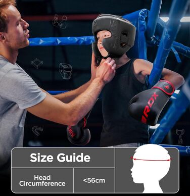 Дитячий боксерський шолом RDX для кікбоксингу, бойових мистецтв, тренувань змішаних мистецтв (MMA), шкіряний шолом Maya Hide Kara для спарингу муай-тай, боксерський шолом для крав-мага, муай-тай, карате та тхеквондо, золотий стандарт