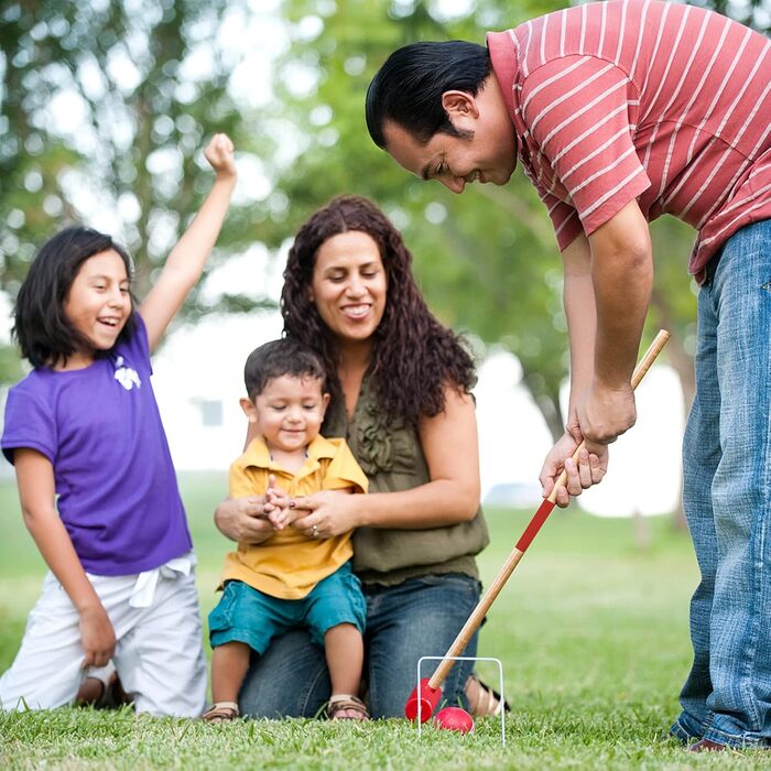 Набір для крокету, дерев&39яний набір для крокету для 4 гравців, садові ігри, дерев&39яні ігри, набір для крокету, ігри на свіжому повітрі для дорослих та дітей, розваги та ігри