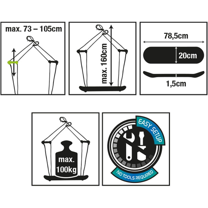 Гойдалка для скейтборду Schildkrt, надзвичайна дерев'яна гойдалка для спритності, рівноваги та координації, протиковзка конструкці