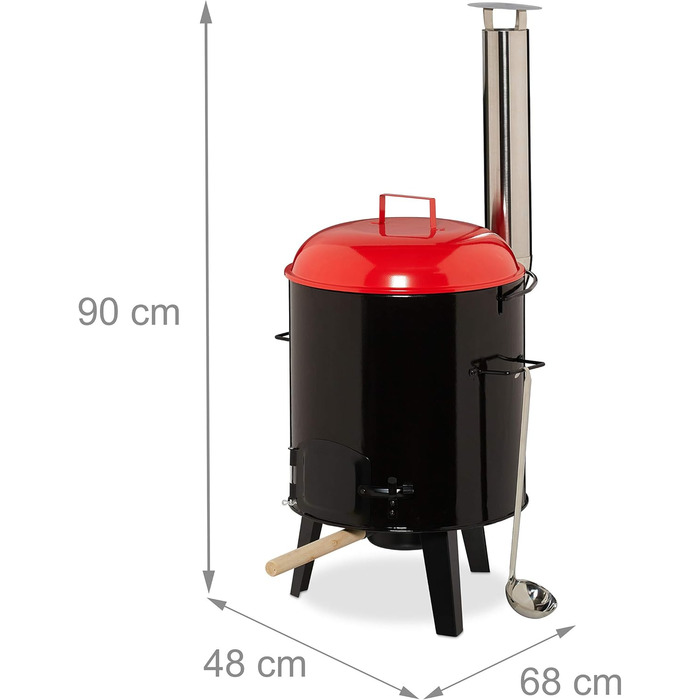 Казан для гуляшу, емальований, казан для гуляшу з кришкою, 14 літрів, з решіткою-гриль, для польової кухні на відкритому повітрі,