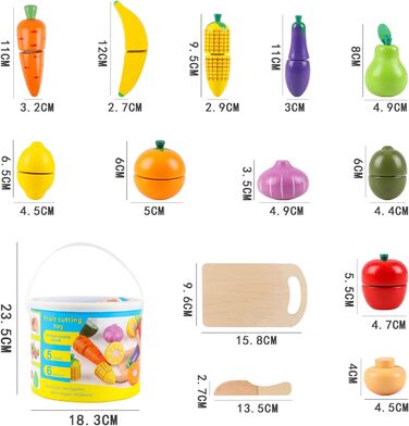 Дерев'яний ігровий набір для різання їжі для фруктів і овочів іграшковий уявний ігровий набір для дітей хлопчики дівчатка