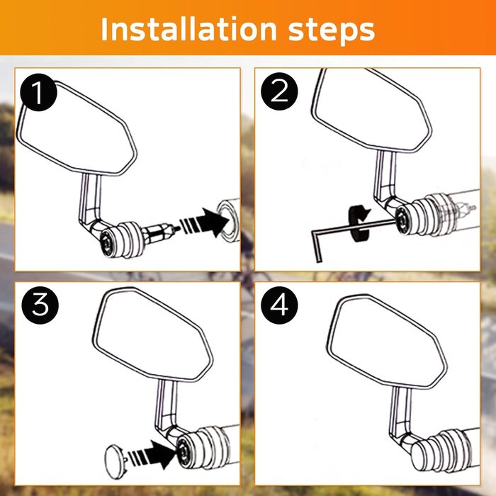 Регульоване велосипедне дзеркало Homieway для кріплення на кермо Скляна лінза, стійка до подряпин Дзеркало заднього виду для електровелосипеда (ліве)