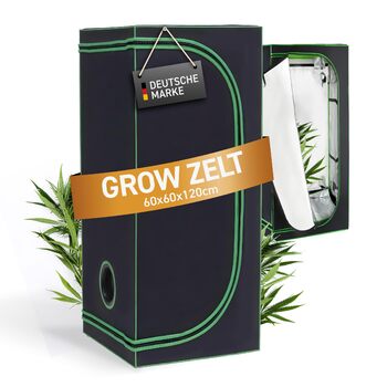 Тент для вирощування Rapid Teck Grow Zelt (60 x 60 x 120 см) Міні-теплиця для дому Чорно-зелений Гроубокс, шафа для вирощування, темна кімната, рослинний намет, теплиця для розсади, гроу-тент 60 x 60 x 120 см, Чорний/Зелений