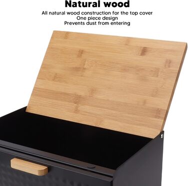 Дерев'яна хлібниця, хлібниця для зберігання хліба, хлібниця для ферми, старовинна велика хлібниця для кухонного столу, міцна хлібн