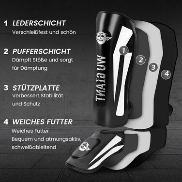 Накладки на гомілки для кікбоксингу, регульовані надзвичайно товсті накладки на ноги із захистом підйому стопи, професійні накладки на гомілки та підйом стопи для муай-тай, ММА, боксу, кікбоксингу, чорні, розмір L 160-185 см (розмір за вагою)