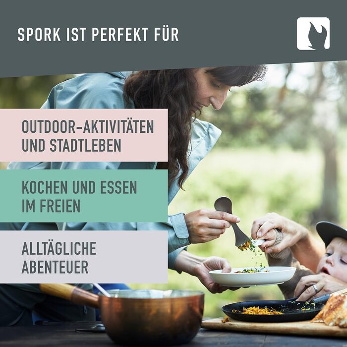 Надлегкі титанові столові прибори, кемпінгові столові прибори 3-в-1 з ложкою, виделкою та ножем, столові прибори для активного відпочинку в дорозі, ложка на винос - міцні дорожні столові прибори зі Швеції, Spork New Version (зроблено у Швеції)