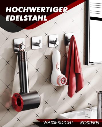 Рушникосушка без свердління, 6 шт. гачки для рушників з нержавіючої сталі клейкі гачки для одягу гачки самоклеючі, нержавіючі, іде