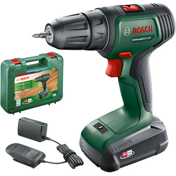 Акумуляторний дриль-шуруповерт Bosch UniversalDrill 18 В (1 акумулятор, система 18 В, у кейсі)