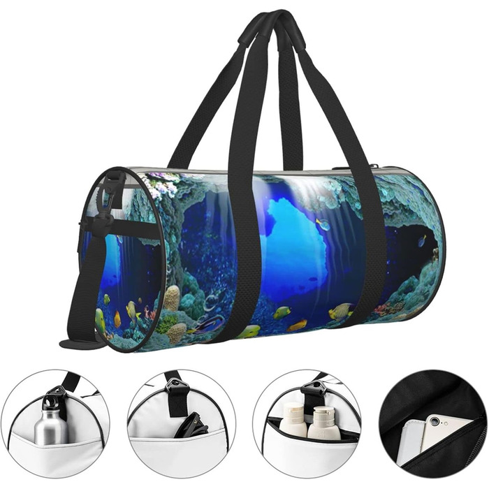 Дорожня сумка-мішок, морська тематика, риби, спортивна сумка для чоловіків та жінок