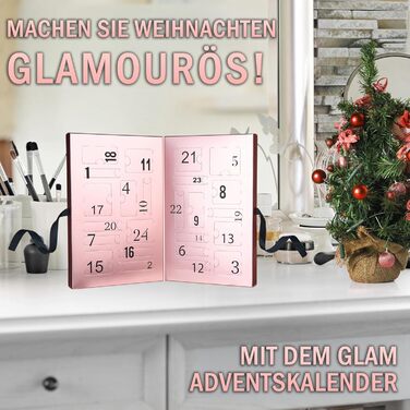 Різдвяний календар KreativeKraft на 2025 рік для жінок, підлітків та дівчат - набір засобів догляду за шкірою, краси та макіяжу - різдвяний календар, ідея подарунка для макіяжу (рожевий)