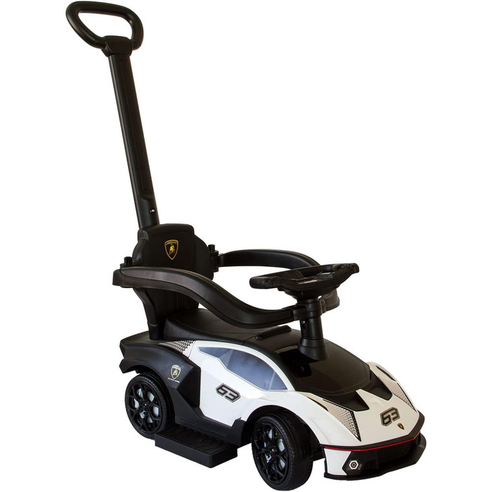 Коляска Lamborghini з штовхачем від 1 року коляска з захисною планкою коляска Lamborghini в білому кольорі можливе керування за до