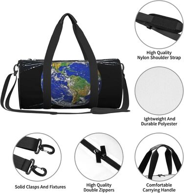 Велика спортивна сумка-дафл для подорожей Runde, міцна та з великим об'ємом, чорного кольору, універсальний розмір