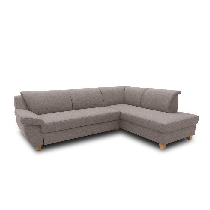 Колекція Панама кутовий диван, класичний L-подібний кутовий диван праворуч, кутовий диван, диван-ліжко, кутовий диван з функцією сну 254 x 186 x 80 см (Ш x Г x В), сіро-коричневий, правий шезлонг з функцією сну, сіро-коричневий