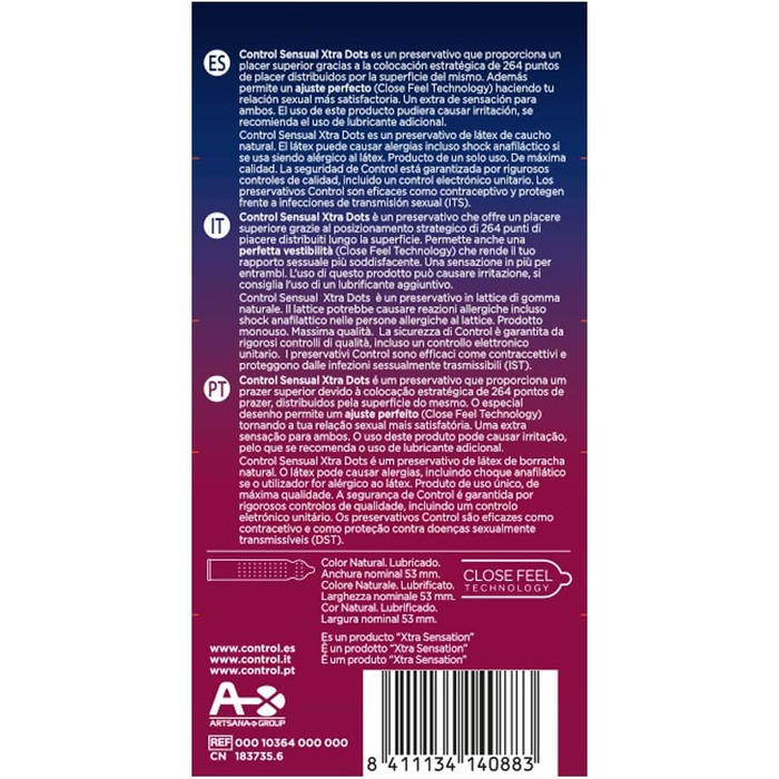 Презервативи CONTROL Sensual Xtra Dots, 12 шт. , 50 г, 00010364000000