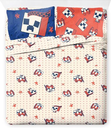 Повнорозмірний комплект постільної білизни Minecraft Creeper, 7-місний комплект постільної білизни з простирадлом та наволочками,