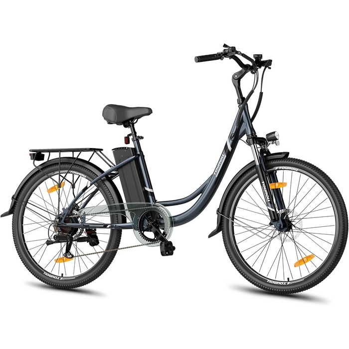 Міський електровелосипед Touroll B1 26 дюймів з двигуном 250 Вт та акумулятором 36 В 15,6 Аг