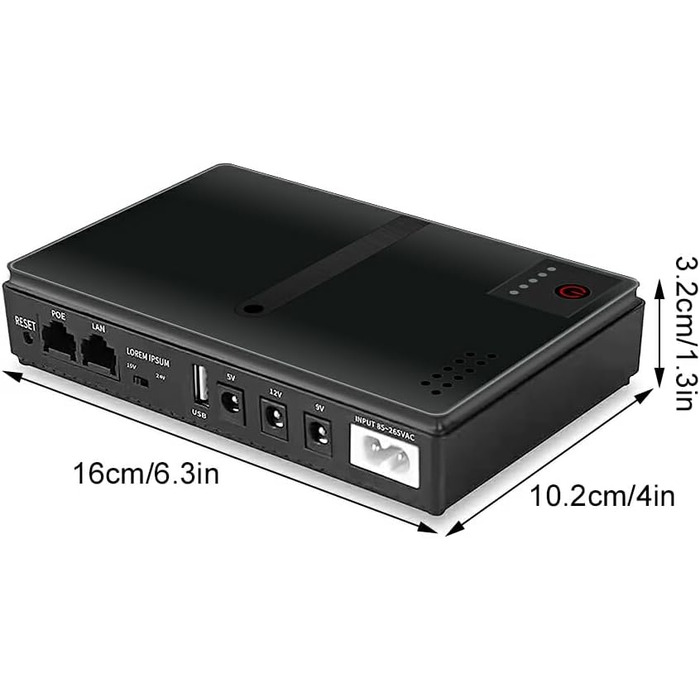 Міні-блок безперебійного живлення 5/9/12 В 10400 мАг для WLAN-маршрутизатора Стабільне джерело живлення ABS 10400 мАг блок резервн