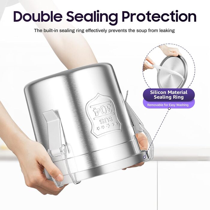 Відро MINRS 6 л з кришкою, герметична каністра, харчовий контейнер з нержавіючої сталі для кухні, кухонне відро з нержавіючої сталі, контейнер для борошна, кухонне відро з кришкою та затискачем, 20*20*20 см